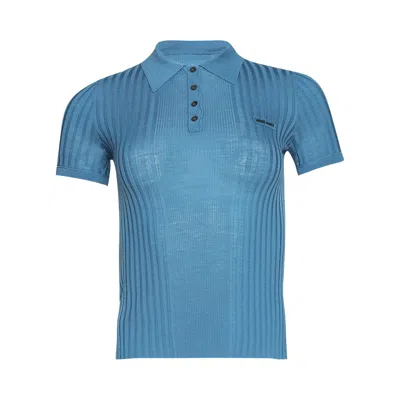 Pre-owned Miu Miu Top  'avio' | Blue | Women's Size 40