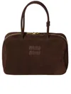 Miu Miu Double Handle Tote Bag In Brown