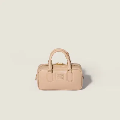 Miu Miu Top Handle Bag In Beige