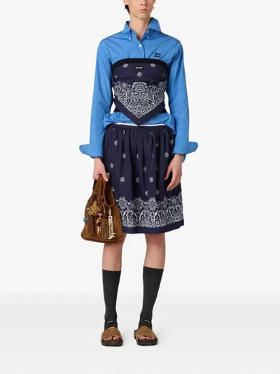 Miu Miu Top Popeline Fiammato