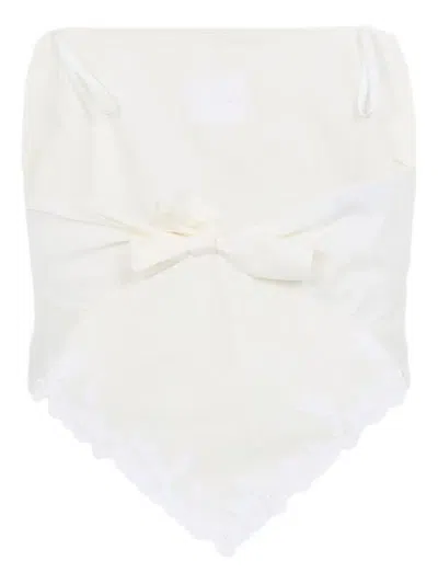 Miu Miu Top Tela Fiammata Ricamo Fiori