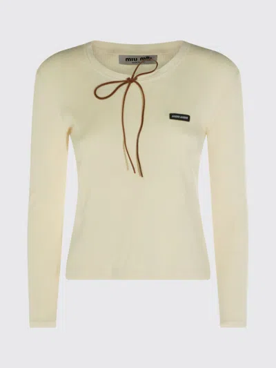 Miu Miu Chic Mini T-shirt For Women In Neutral