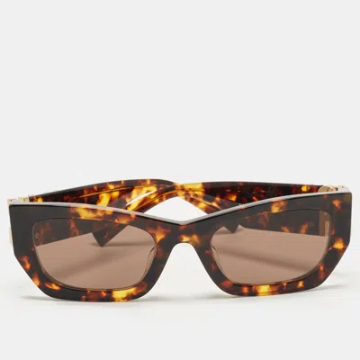 Pre-owned Miu Miu Tortoise Brown Smu 09w Glimpse Rectangle Sunglasses