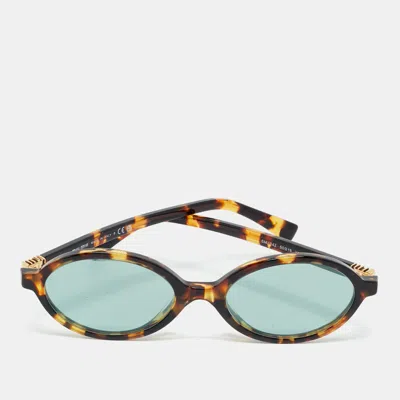Pre-owned Miu Miu Tortoise Brown Smu04z Regard Oval Sunglasses