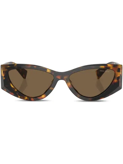 Miu Miu Cat-eye-sonnenbrille In Schildpattoptik In Black