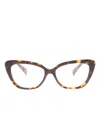 Miu Miu Tortoiseshell-effect Cat-eye Glasses In Brown