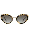 Miu Miu Tortoiseshell-effect Cat-eye Sunglasses In Braun