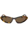 Miu Miu Tortoiseshell-effect Oval-frame Sunglasses In Black