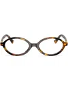 Miu Miu Tortoiseshell-effect Oval Glasses In Brown