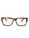 Miu Miu Tortoiseshell-effect Rectangle-frame Glasses In Brown