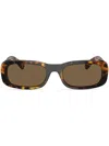 Miu Miu Womens Brown Mu 08zs Rectangle-frame Acetate Sunglasses In Braun
