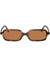 Miu Miu Tortoiseshell-effect Rectangle-frame Sunglasses In Brown