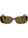 Miu Miu Womens Brown Mu 08zs Rectangle-frame Acetate Sunglasses In Schwarz