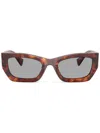Miu Miu Tortoiseshell-effect Rectangle Sunglasses In Brown