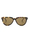 Miu Miu Tortoiseshell-effect Round Sunglasses In Brown