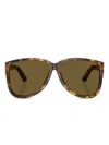 Miu Miu Tortoiseshell Logo-plaque Sunglasses In Brown