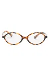 Miu Miu Tortoiseshell Oval-frame Glasses In Brown