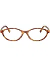 Miu Miu Tortoiseshell Oval-frame Glasses In Brown