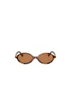 Miu Miu Tortoiseshell-effect Oval-frame Sunglasses In Brown