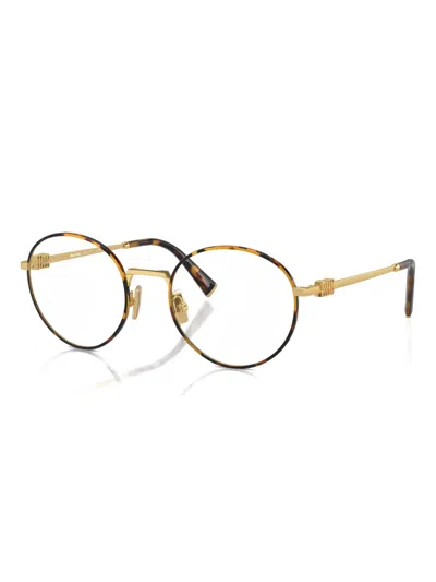 Miu Miu Tortoiseshell-pattern Glasses In Gold