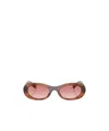 Miu Miu Tortoiseshell-pattern Oval-frame Sunglasses In Brown