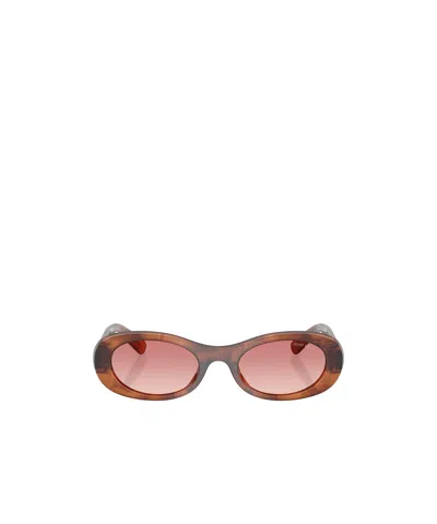 Miu Miu Tortoiseshell-pattern Oval-frame Sunglasses In Brown