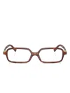 Miu Miu Tortoiseshell-pattern Rectangle-frame Glasses In Brown