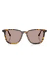 Miu Miu Tortoiseshell-pattern Square-frame Sunglasses In Brown