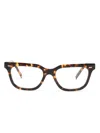 Miu Miu Tortoiseshell Rectangle-frame Glasses In Brown
