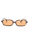 Miu Miu Tortoiseshell Rectangle-frame Sunglasses In Brown