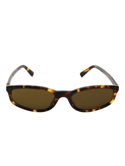 Miu Miu Tortoiseshell Rectangle Sunglasses In Brown
