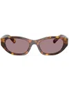 Miu Miu Tortoiseshell Sunglasses In Light Purple Brown