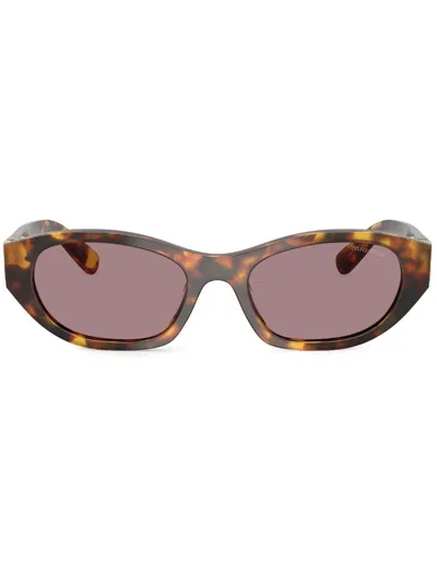 Miu Miu Tortoiseshell Sunglasses In Light Purple Brown