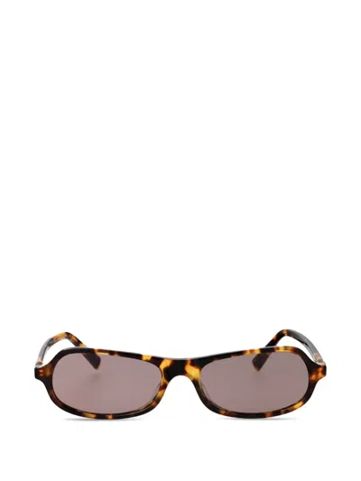 Miu Miu Tortoiseshell-effect Geometric-frame Sunglasses In Braun