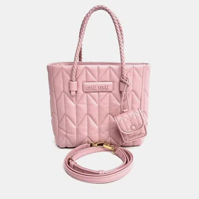Pre-owned Miu Miu Tote And Shoulder Bag In Pink