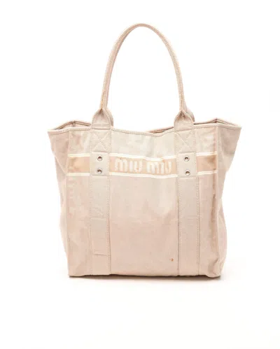 Miu Miu Tote Bag In Nude