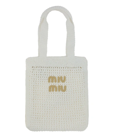 Miu Miu Tote Bag In White