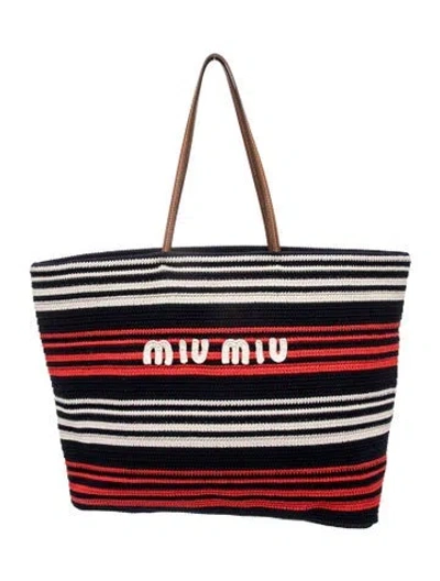 Pre-owned Miu Miu Tote In Blue