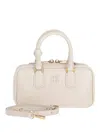 Miu Miu Mini Arcadie Leather Top Handle Bag In Talco
