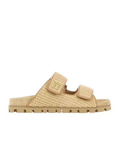 MIU MIU MIU MIU TOUCH-STRAP SLIP-ON SANDALS