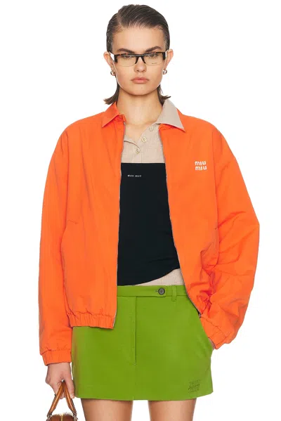Miu Miu Track Jacket In Orange