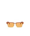 Miu Miu Translucent Clubmaster-frame Sunglasses In Orange