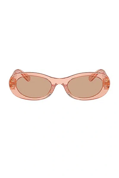 Miu Miu Women's 50mm Oval Sunglasses In Translucent Peach Orange