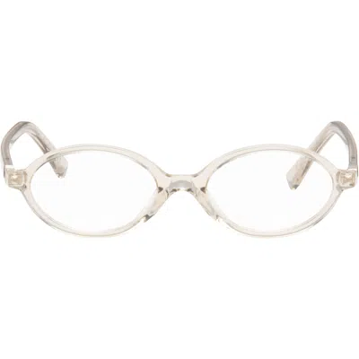 Miu Miu Transparent Miu Regard Glasses In White