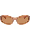 Miu Miu Transparent Sunglasses In Brown