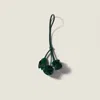Miu Miu Trick Leather Keyring In Green
