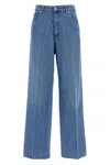 Miu Miu Logo Mid-rise Wide-leg Jeans In Blue