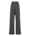 Miu Miu Women Pinstripe Pants In Green