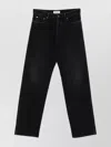 Miu Miu Straight Trousers With Back Pockets And Belt Loops In Black