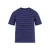 Miu Miu Logo Striped Short-sleeved T-shirt In Blue